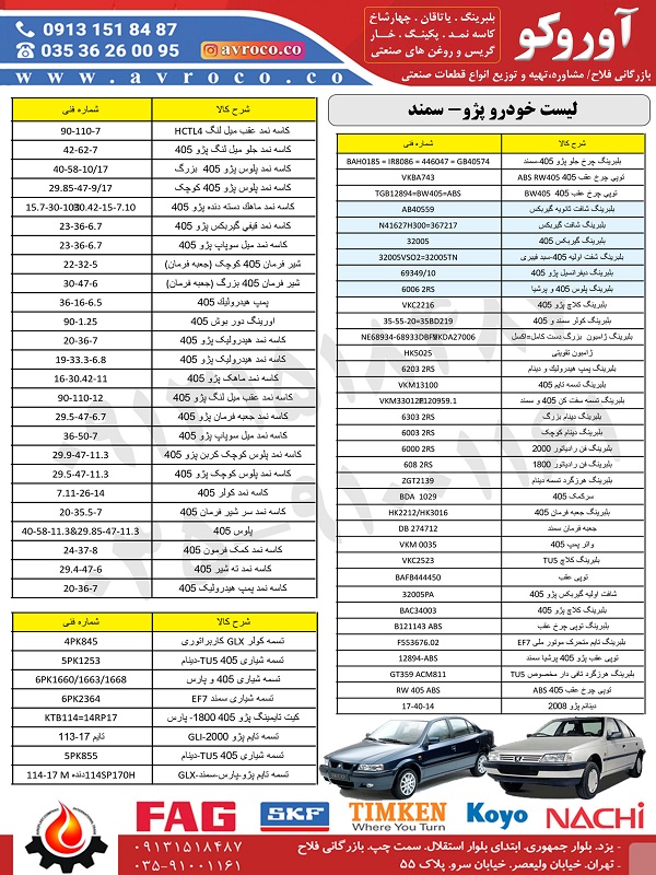 پژو405 ،سمند،پارس